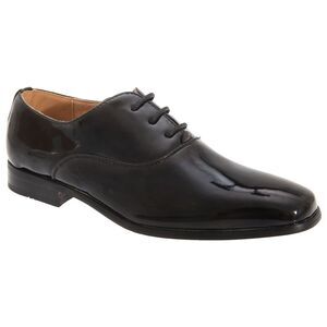 Goor Boys Patent Leather Lace-Up Oxford Tie Dress Shoes / Black Patent